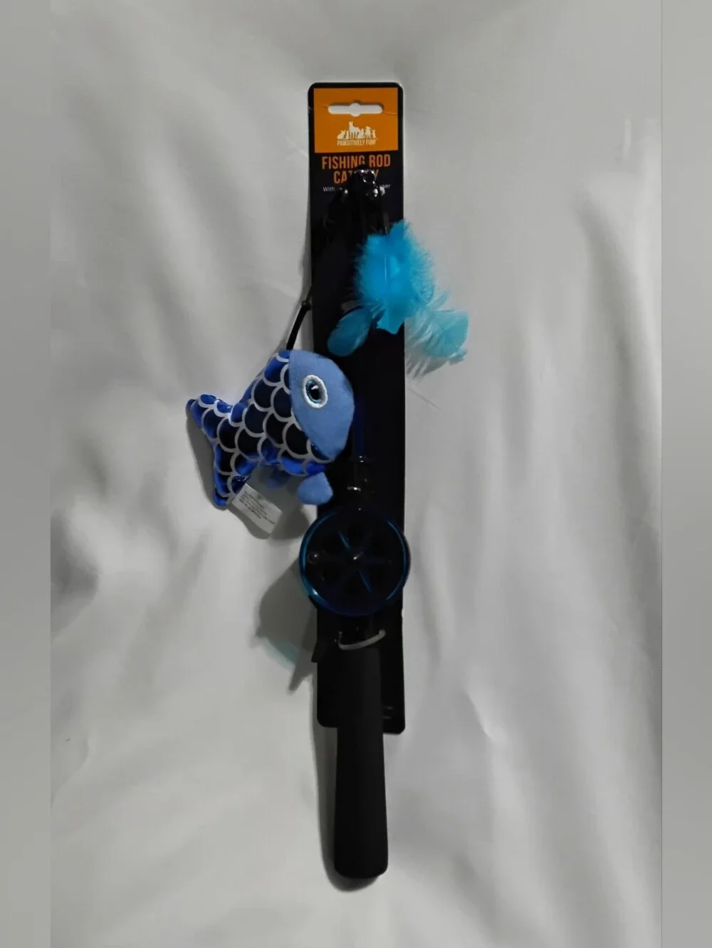 Pawsitively Fun! Fishing Rod Cat Toy with Retractable Crinkle Teaser
